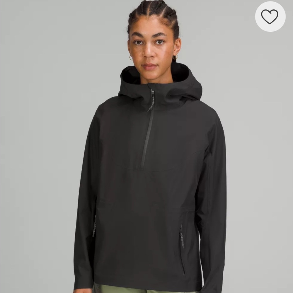 lululemon waterproof hiking half-zip pullover black size 8 new